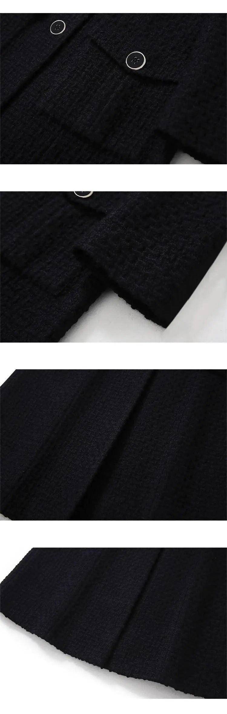 Black woolen coat Long autumn /winter women's coat Business ladies one-piece Wool classic Ladies jacket coat new